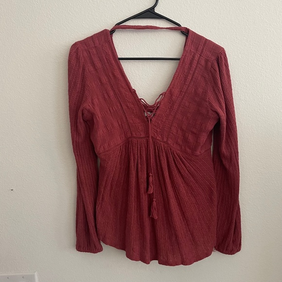 Lucky Brand Tops - Lucky Brand Women's Boho Blouse Rust Red SM